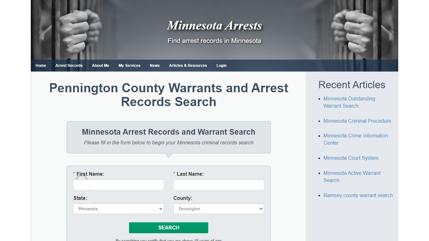 Pennington County Warrants and Arrest Records Search